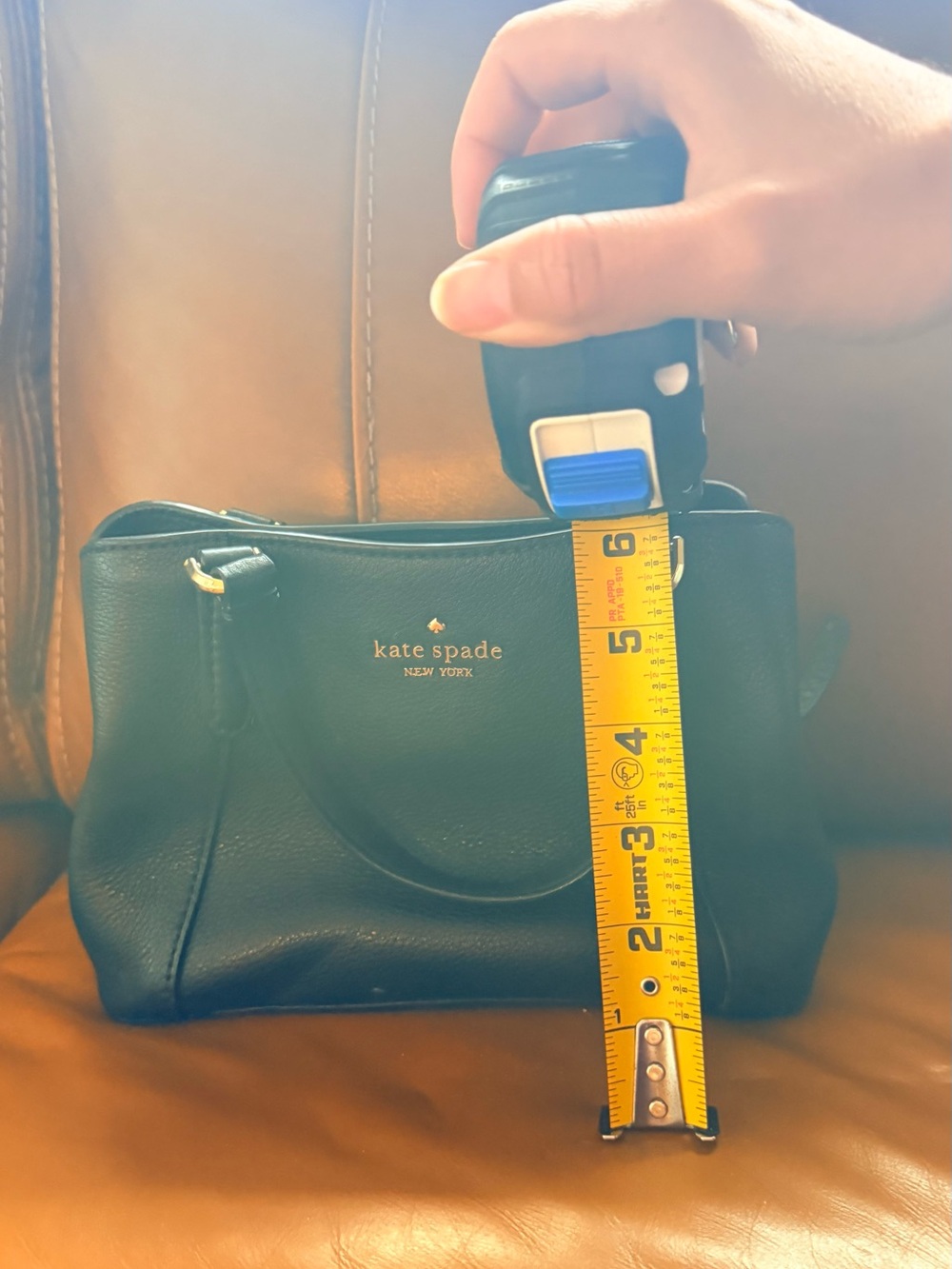 kate spade MINI Black Pebble Leather Satchel with Gold Accents - Picture 9 of 9